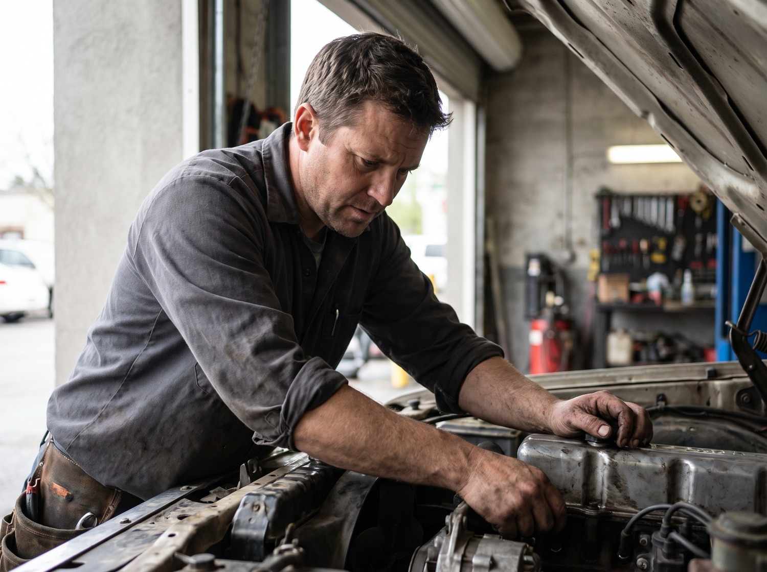 A mechanic at work at Caper Auto Care