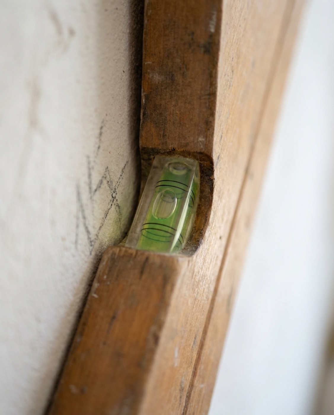 A hand using a screwdriver to adjust a kitchen cabinet hinge