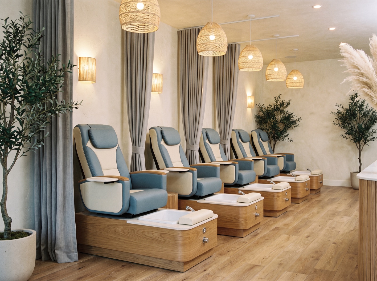 The interior of LA Nails & Spa