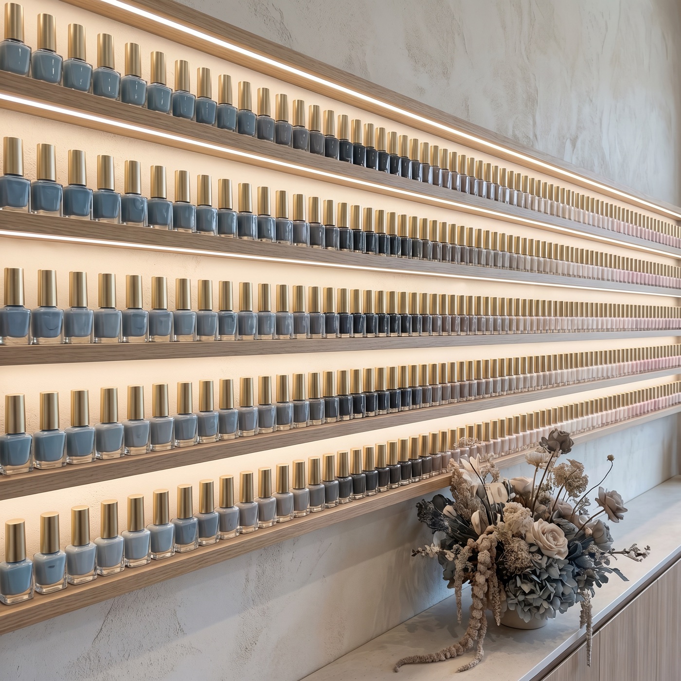 A wall of colours to choose from