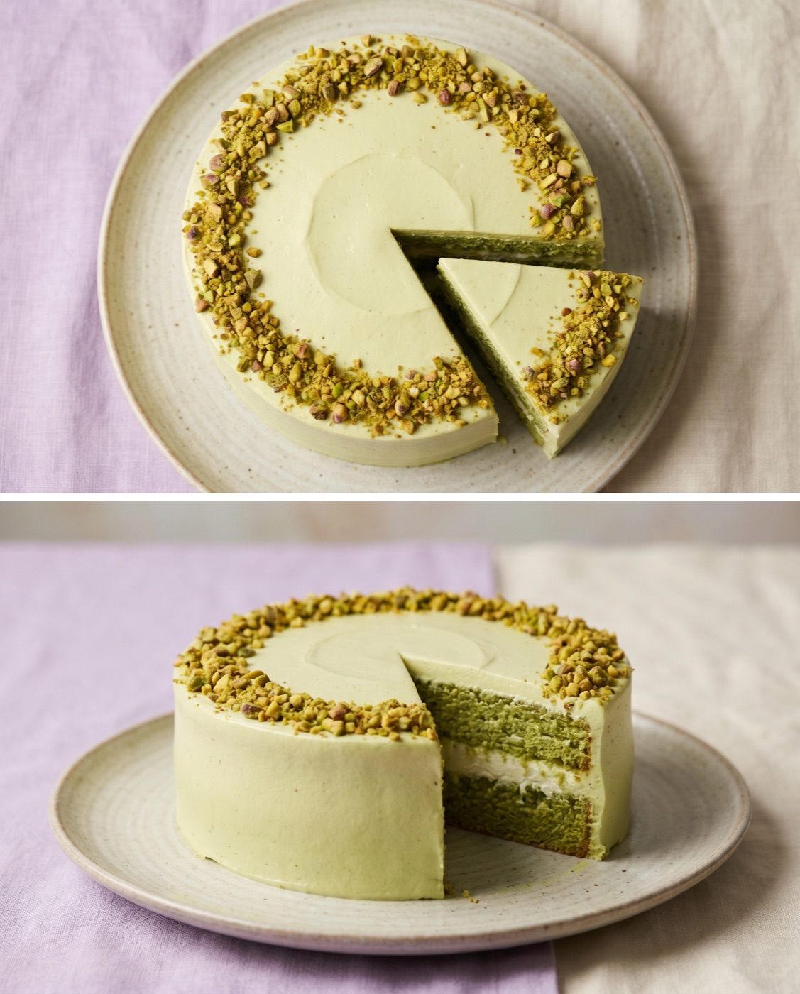 Pistachio Cake, freshly made