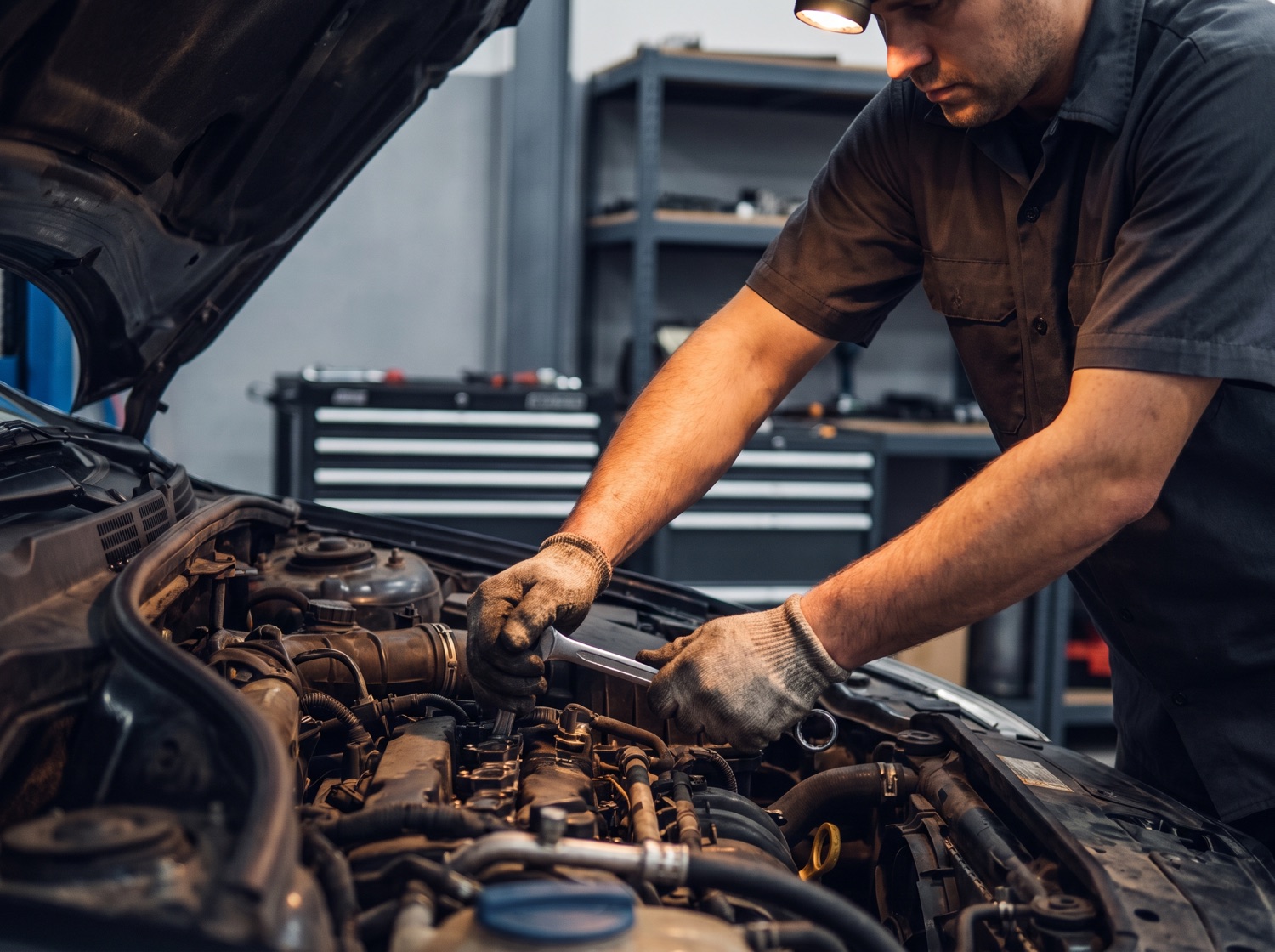 A mechanic at work at MacLeod's Auto