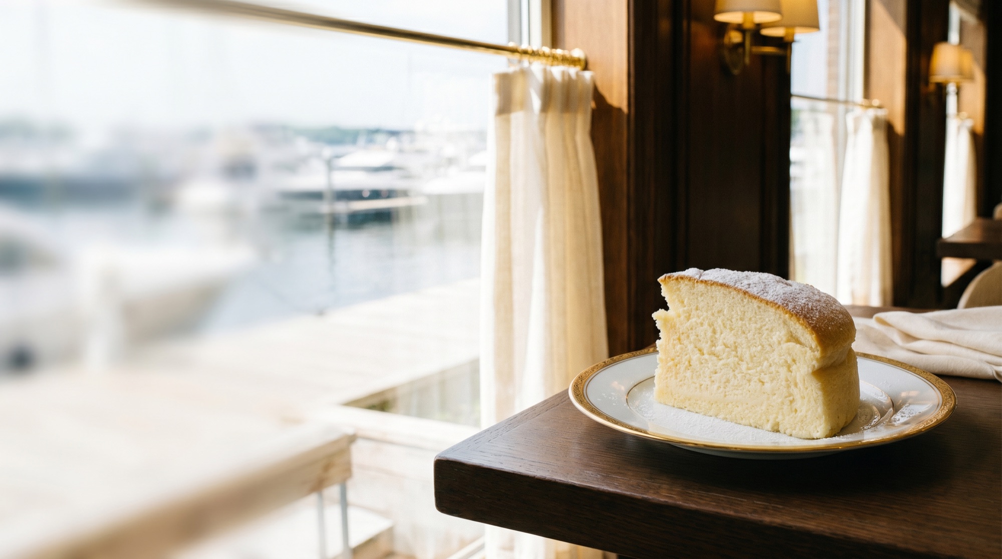 The Piece of Cake Fine Bakery & Cafe bakery counter and treats in warm natural light