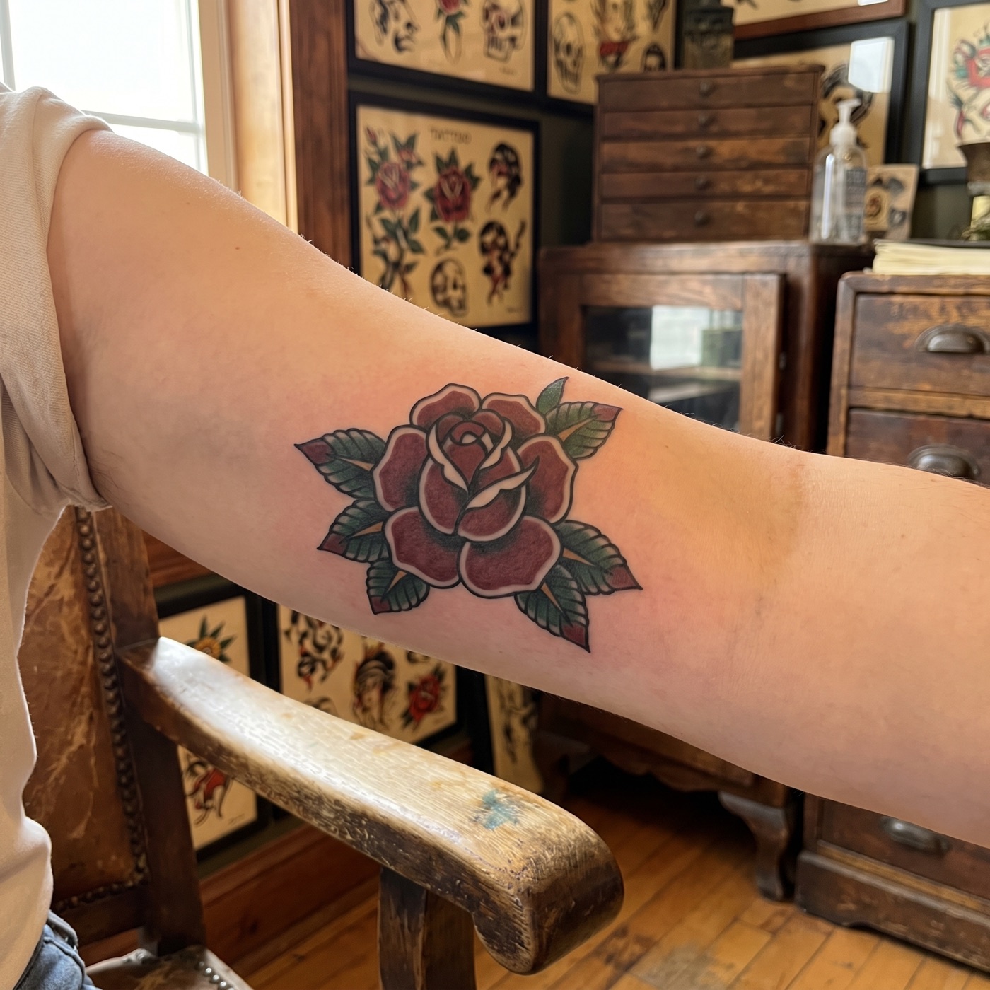 Tattoo work at Three of Swords Tattoo Parlour