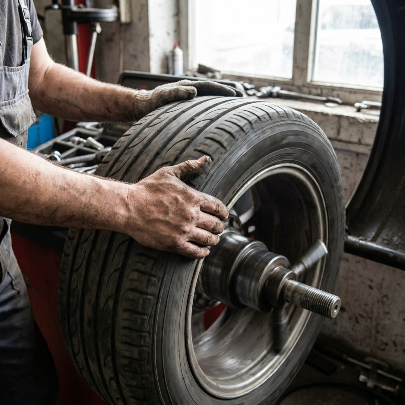 A mechanic at work under a raised car in the Clifton Street garage