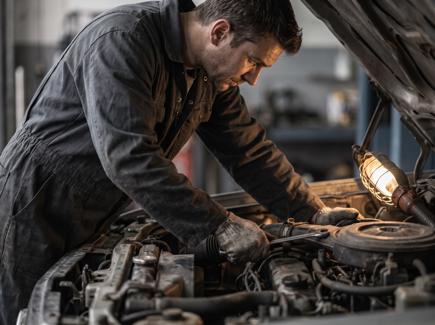 A mechanic at work at Walid Auto Repair