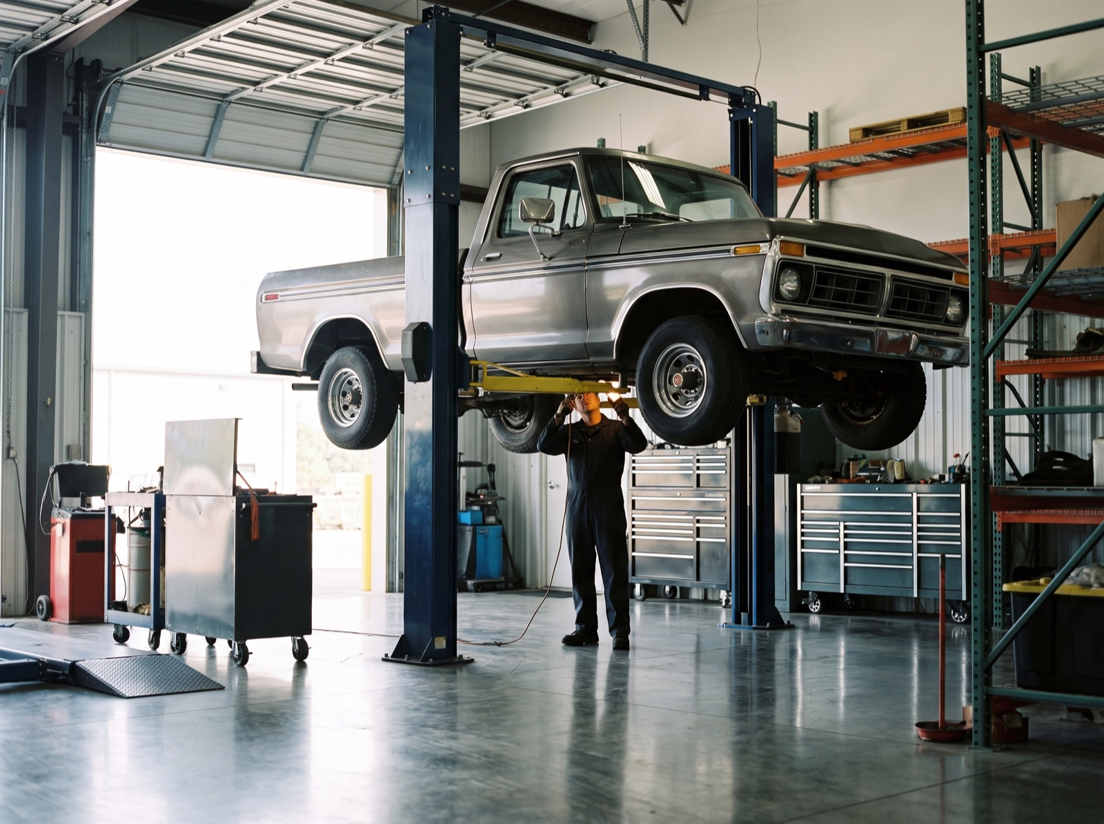 The service bay at Walid Auto Repair
